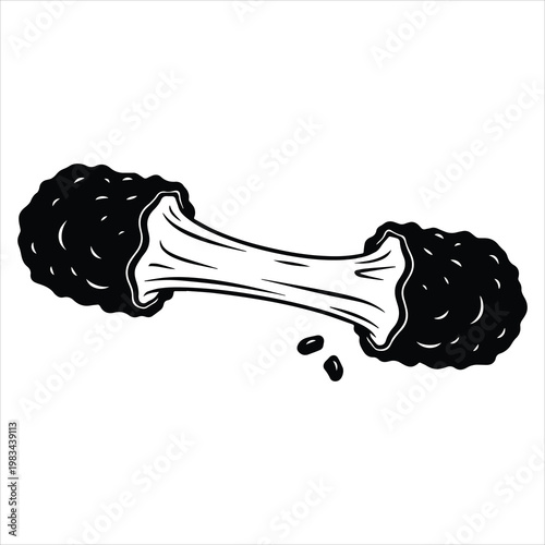 Vector Illustration of a Fried Mozzarella Stick with Melting Cheese Pull