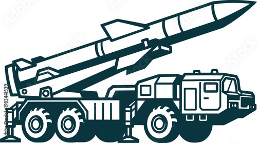 Military missile launcher illustration