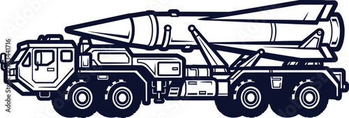 Concrete mixer truck illustration a black and white line drawing