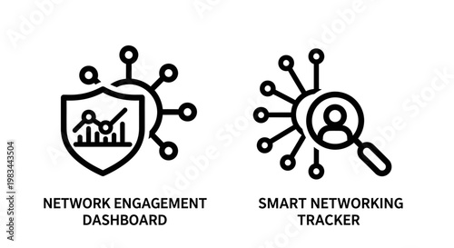 Network engagement dashboard and smart social networking tracker icons