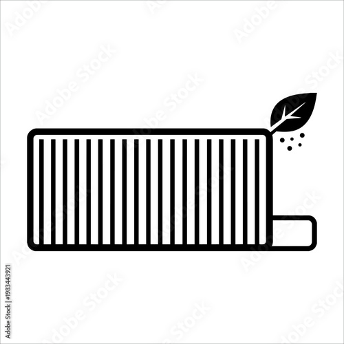 Thick Outline Dirty Asymmetrical Cabin Air Filter Vector Icon.eps