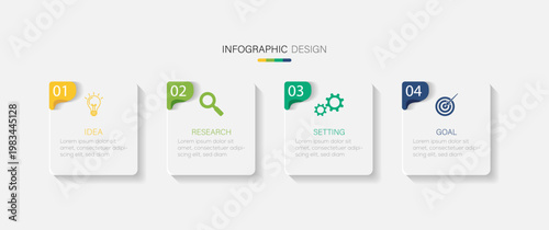 Business infographic design template with 4 options, steps or processes. Business Infographic design template Vector with icons and 4 four options. Presentation business infographic. 