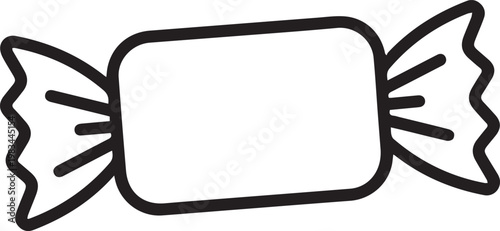 Premium Crimped Candy Wrapper Vector Icon – Minimalist Flat Design for Branding, Packaging, Food Industry, Social Media, UI/UX, Merchandising, Event Decor, Marketing Collateral, E-Commerce