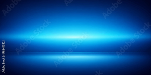 Abstract dark blue gradient studio background with bright spotlight glow, reflective floor, smooth vignette lighting, and futuristic stage design for product display and modern visual presentation.