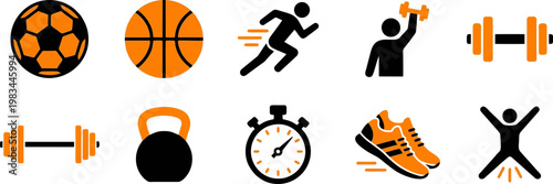 Bild auf Leinwand Sport Icon Set Two Color – Fitness and Activity Vector Collection