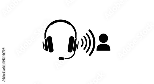 Customer service support call center icon.