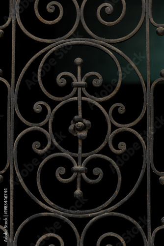Konstfotografi Ornamental wrought iron pattern with vintage scrollwork design, decorative metal