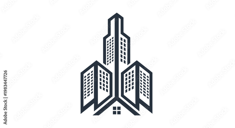 Fototapeta premium Skyscraper Building Architecture Design Icon.