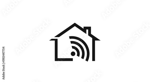 Smart Home Automation Wifi Icon.