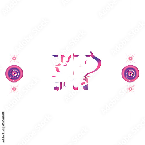 Abstract vector target with arrows and decorative floral swirl heart pattern background design