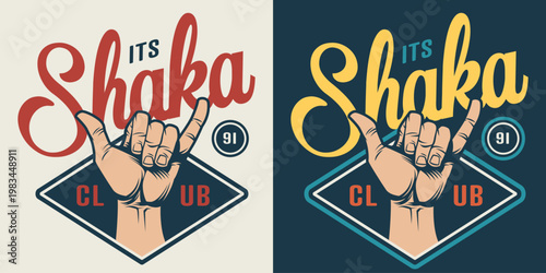 Shaka gesture for surfers