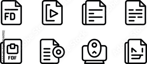 file, document, data, pdf, report, folder, archive, storage, digital, office, paper, management, icon, vector, outline, minimal, line, design, symbol, collection