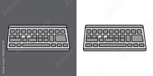 flat design computer keyboard vector illustration for office and technology workspace