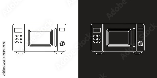 modern kitchen appliance microwave oven flat design vector illustration