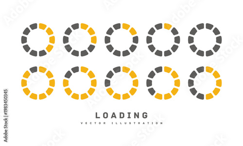 ローディング シンプルなアイコンのセット ベクターイラスト