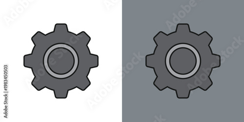 flat design gear icon vector illustration for settings and technology concepts