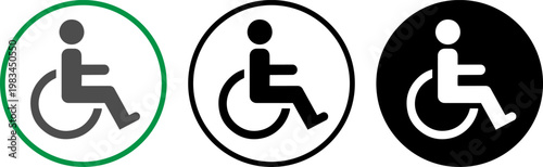 Variations of the international symbol of accessibility for disabled individuals