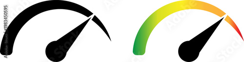 Fuel gauge comparison showing empty and full levels with color gradient indicator