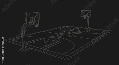 An architectural blueprint design featuring a 3d sketch and vector line art illustration of a modern house and restaurant interior project