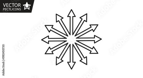 Fotografie Vector illustration of a blue abstract Christmas snowflake icon on a white backg