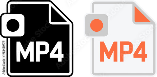 Comparison of standard and corrupted mp4 file icons displayed side by side