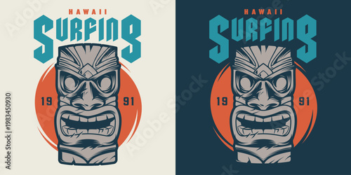 Hawaii surfing art design 1991