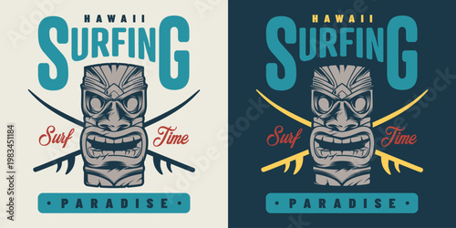 Surfing scene in Hawaii