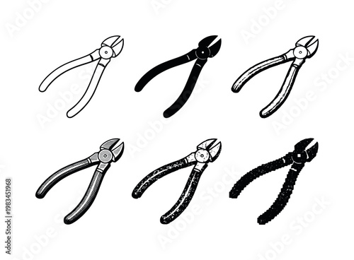 Cutting pliers designed for snipping wires, nails, or small metal pieces with precision