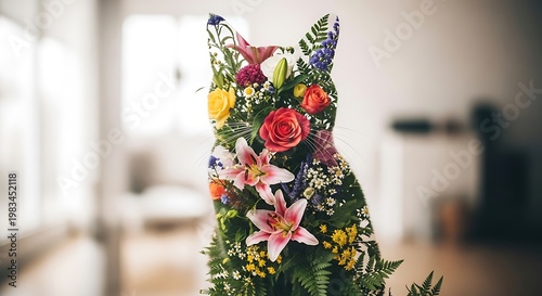 Floral Dog Sculpture - A Vibrant Celebration of Natures Beauty.