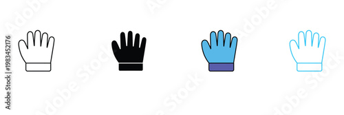 Safety Gloves Icon for Industrial Work, Hand Protection Gear, Construction Safety, and Maintenance Labor Symbol. Symbol Vector Illustration.