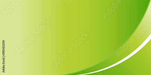 Abstract green and lime gradient background with elegant curved shapes and soft light effects