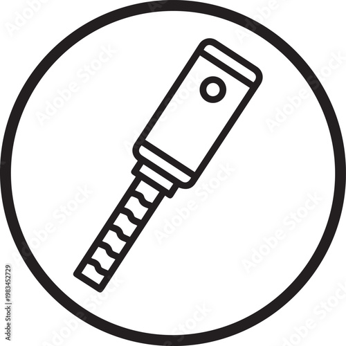 Premium High-Resolution Flat Black & White Vector Icon of Handheld pH Tester with Color-Changing Test Strip for Water Quality Testing, Environmental Science, Laboratory Analysis, Food