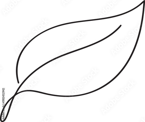 Leaf line art icon, minimal outline vector illustration for nature and ecology concept