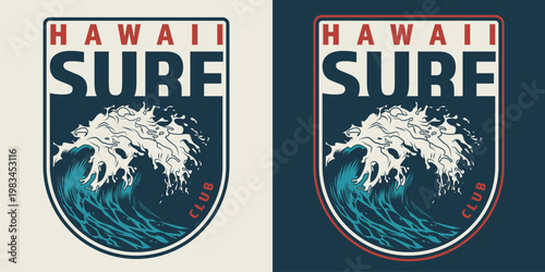 Surfing in Hawaii at the beach