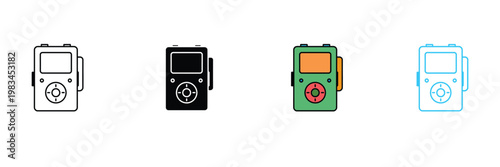 MP3 Player Icon for Digital Music, Audio Device, Portable Media Player, and Sound Entertainment Symbol. Symbol Vector Illustration.
