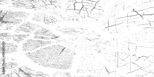 Cracked white wall texture with dark fracture lines, distressed plaster surface, grunge urban decay, rough abstract pattern, high contrast minimalist style.