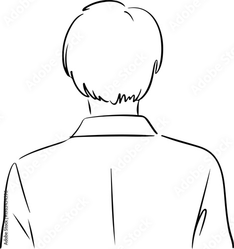 Minimalist Continuous Line Art of Man Back View – Anonymous Person, Identity and Human Illustration