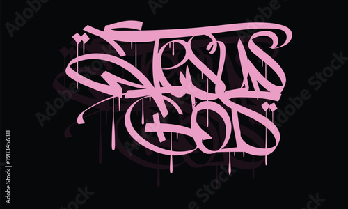 JESUS GOD graffiti tag style design