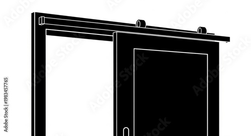 Sliding Barn Door Hardware Mechanism Detailed Close Up.