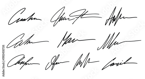 Signature, Handwritten Signatures, Vector Signatures, Black and White