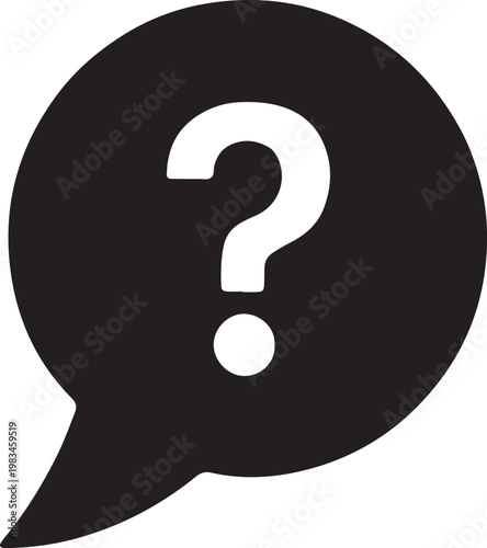 Question mark inside speech bubble symbolizing inquiry confusion uncertainty doubt question doubt seeking answers. vector illustration