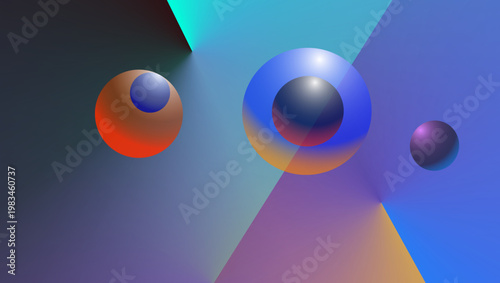 Abstract 3D Spheres Depth Gradient Background
