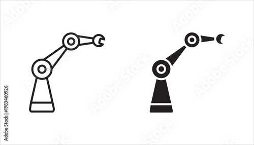 set of robot icons, with white background