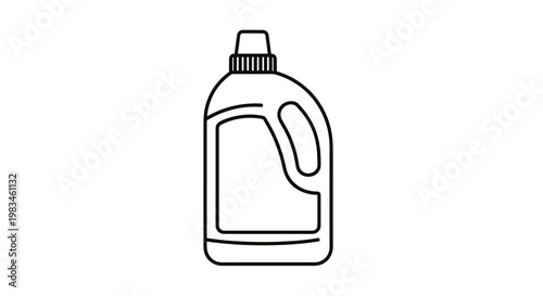 A minimalist outline of a liquid detergent bottle with a handle