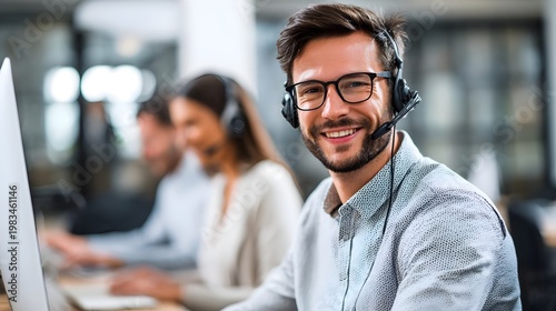 Friendly Customer Support Agent Portrait – Modern Call Center Service Concept. Customer Support, Call Center, Communication, Client Service, Help Desk, Business Support, Customer Experience, Teamwork
