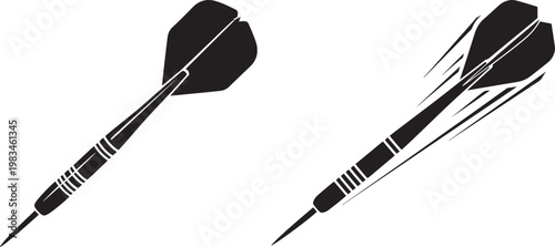 Darts in silhouette one with motion effect game board game night competition illustration silhouette gameplay precision accuracy challenge equipment recreation activity straight