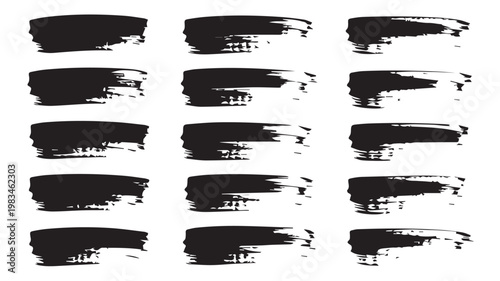 Brushstroke Texture: A collection of black brushstrokes, meticulously applied, offer a versatile resource for artistic endeavors and design projects, providing a raw, textured aesthetic.