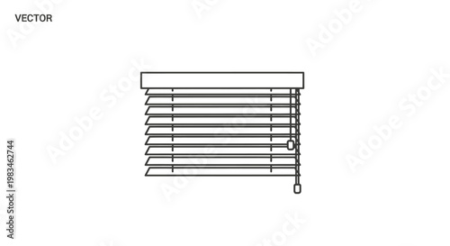 Simple line drawing of horizontal window blinds