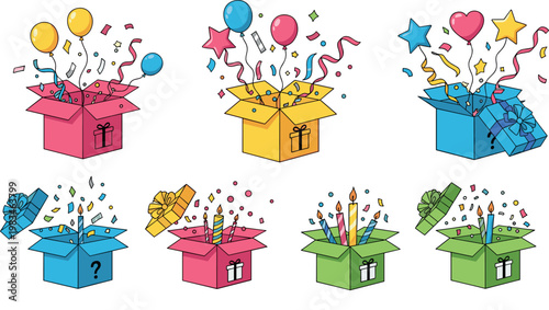 Cardboard packaging die cut template vector with folded box shapes mockup layout paper craft design elements isolated collection