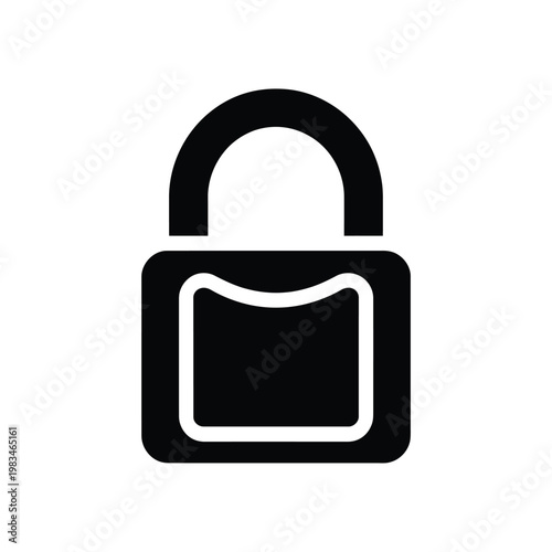 Black outline of an unlocked padlock simple vector graphic design